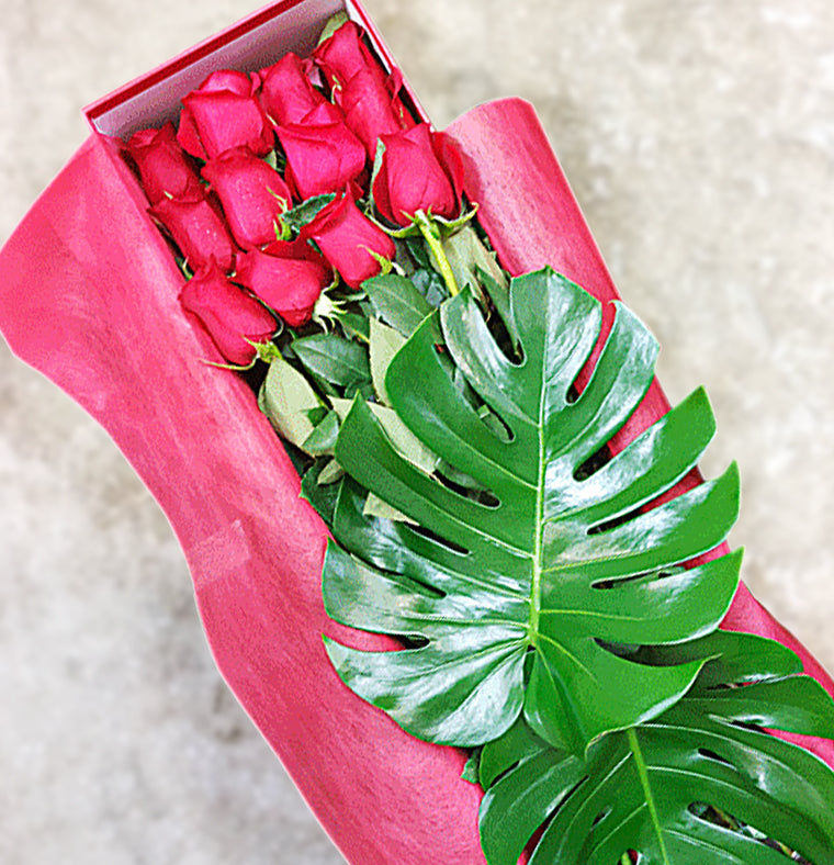 Boxed Red Roses