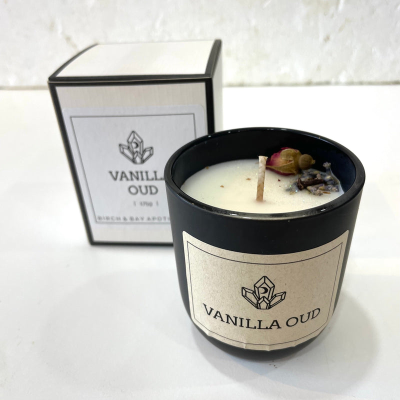 Birch + Bay Candle in Vanilla Oud (30-Hour Burn Time)