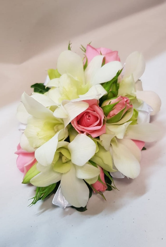 Pink Rose and orchid Corsage