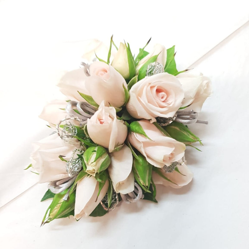 Porcelain Rose with crystals corsage