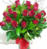 Long Stem Red Columbian Roses in a Bouquet
