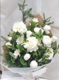 full sized image of Large White Christmas floral and greenery Bouquet 