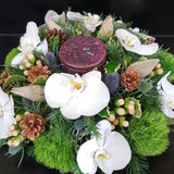 White Christmas Table Centrepiece with Gift candle